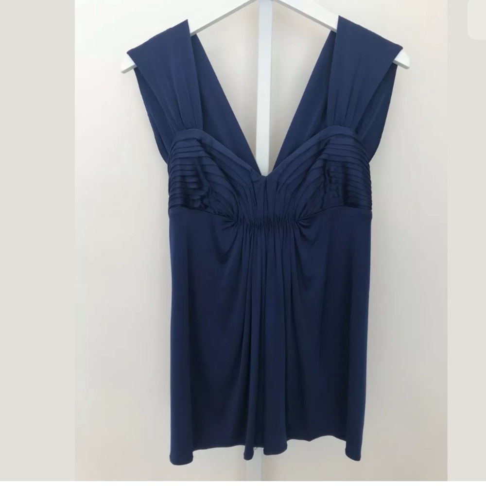 BCBG COBALT BLUE TOP BUILT IN BRA TOP SIZE S NWOTS!
